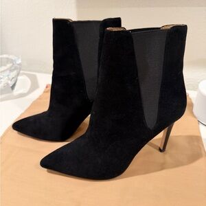 Black suede booties